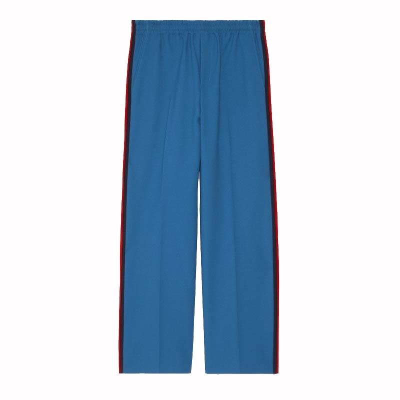 Pre-owned Gucci Men's Fluid Drill Pants In Blue