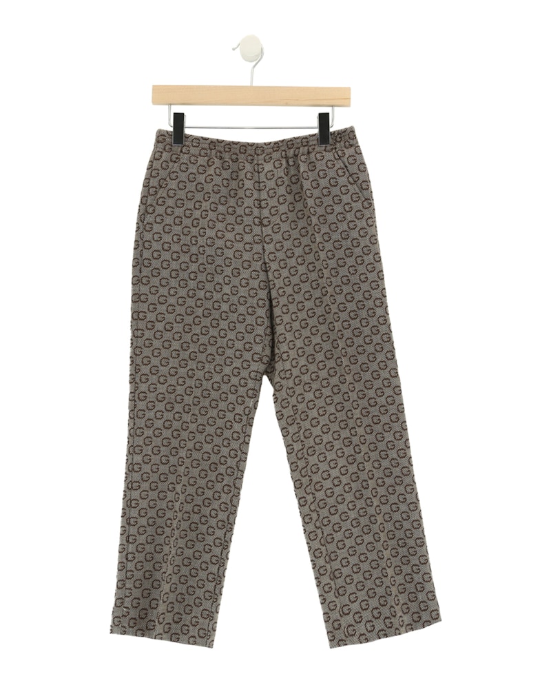Pre-owned Gucci G Logo Wool Pants In Brown