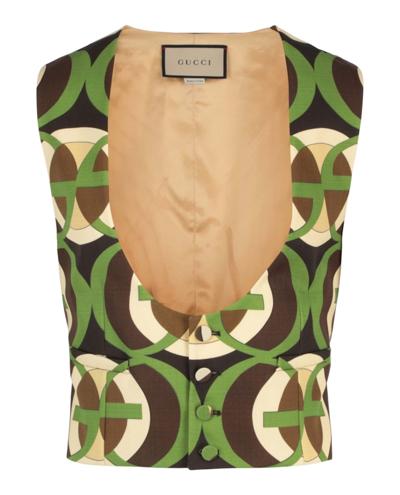 Pre-owned Gucci Men's  G Pattern Vest In Green