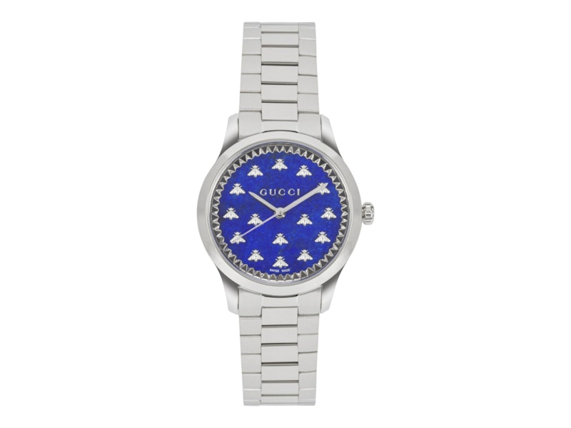 Pre-owned Gucci Women's  Gtimeless Bracelet Ya1265043 Watch In Stainless Steel In Silver