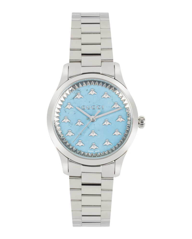 美品☆GUCCI 腕時計 GUCCI G-Timeless 32MM QTZ SS Turquoise Stone Dial Unisex Watch