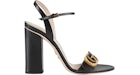 Gucci GG 105mm Heeled Sandal Black Leather
