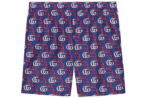 Gucci GG Anchor Print Swim Shorts Blue Men's US