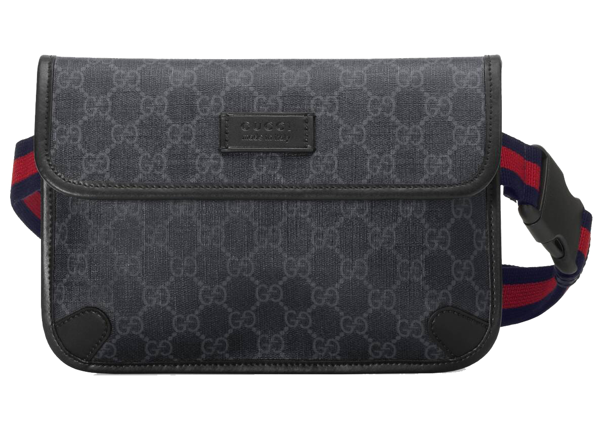 Gucci GG Belt Bag Black in Canvas with Silver tone US