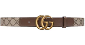 Gucci GG Belt Double G Buckle 1 Width Brown