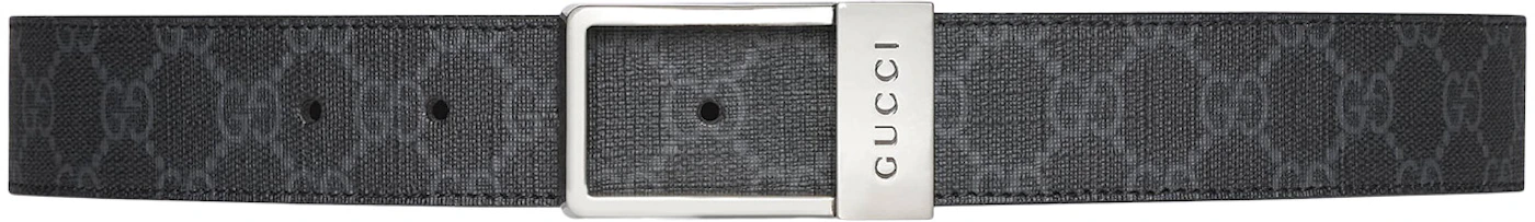 Belt with Interlocking G detail in grey and black Supreme