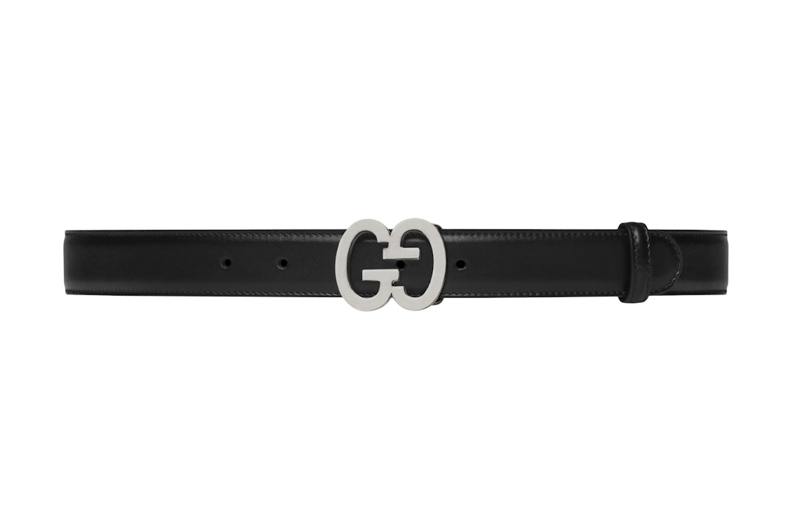 Pre-owned Gucci Gg Buckle Belt Black