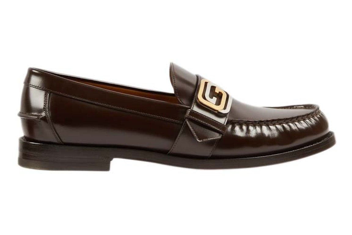 Pre-owned Gucci Gg Buckle Loafer Brown