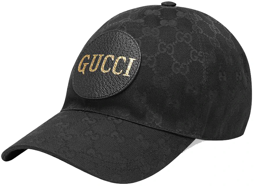 Gucci GG Canvas Baseball Hat Black in Canvas Silver-tone
