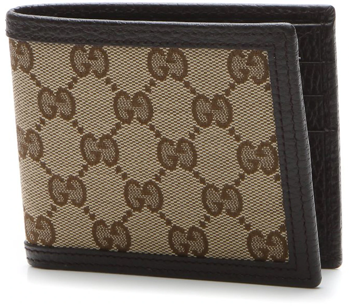 Gucci GG Canvas Bi-Fold Wallet Brown in Canvas/Leather - GB