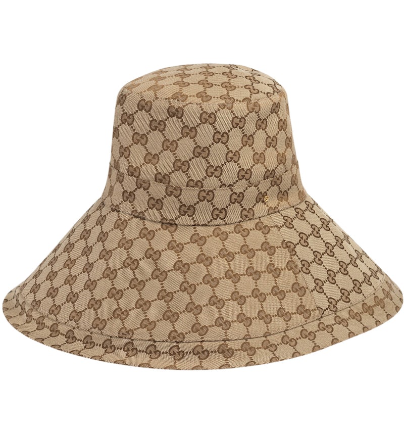Gucci GG Canvas Wide Brim Hat Beige/Ebony SS22 US