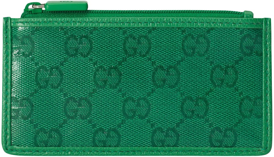 Gucci Green GG Crystal Card Case, GG Canvas