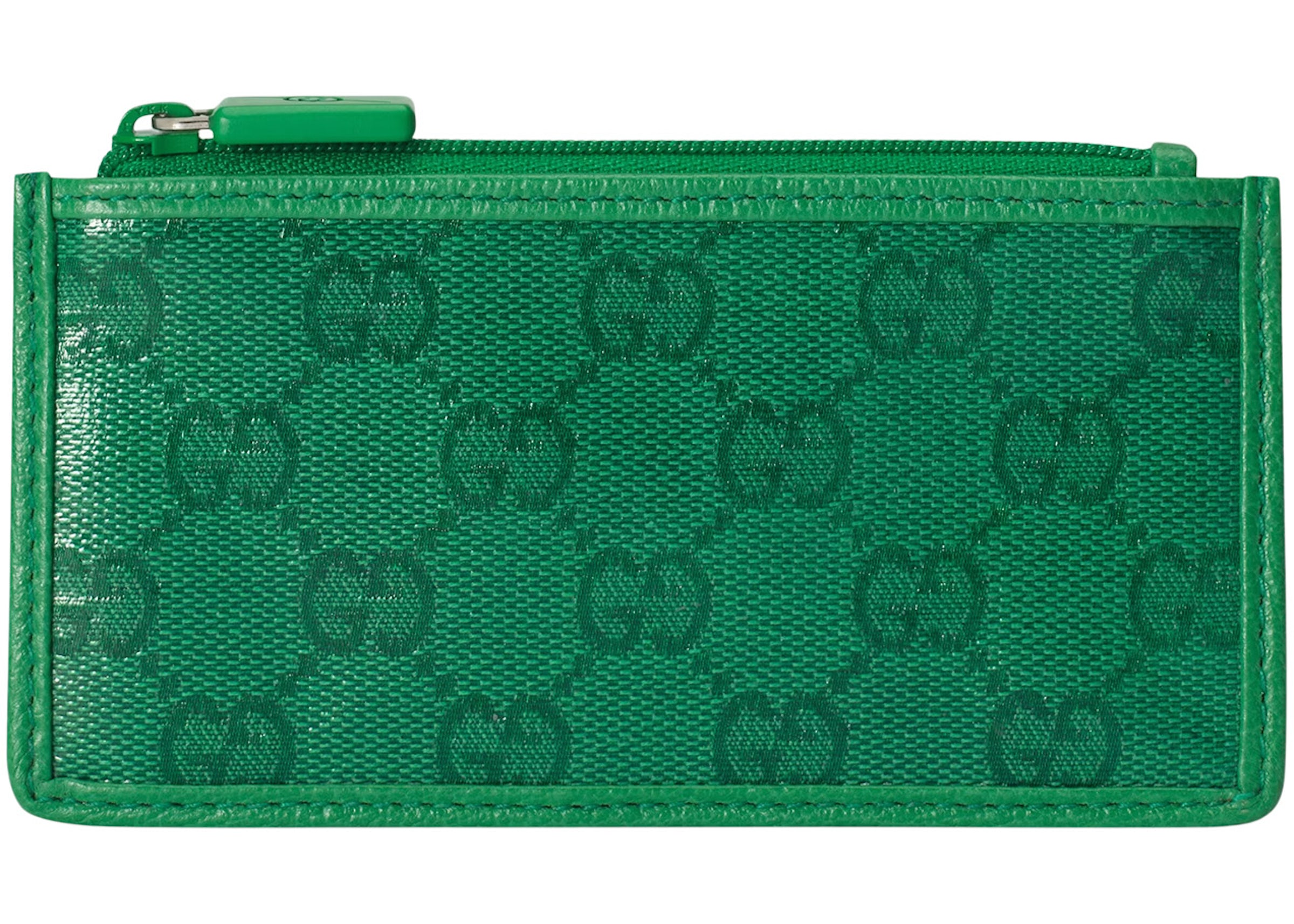 Gucci GG Crystal Card Case Green in GG Crystal Canvas with Palladium-tone -  US