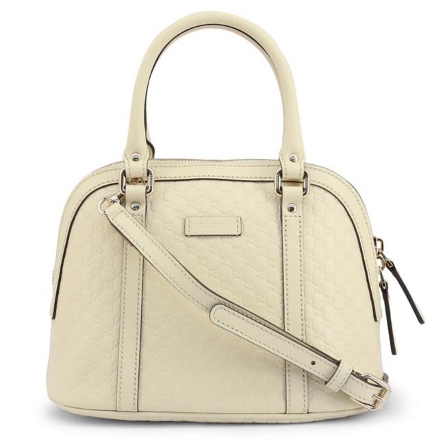 Gucci GG Dome Shoulder Bag Micro Guccissima White in Leather with