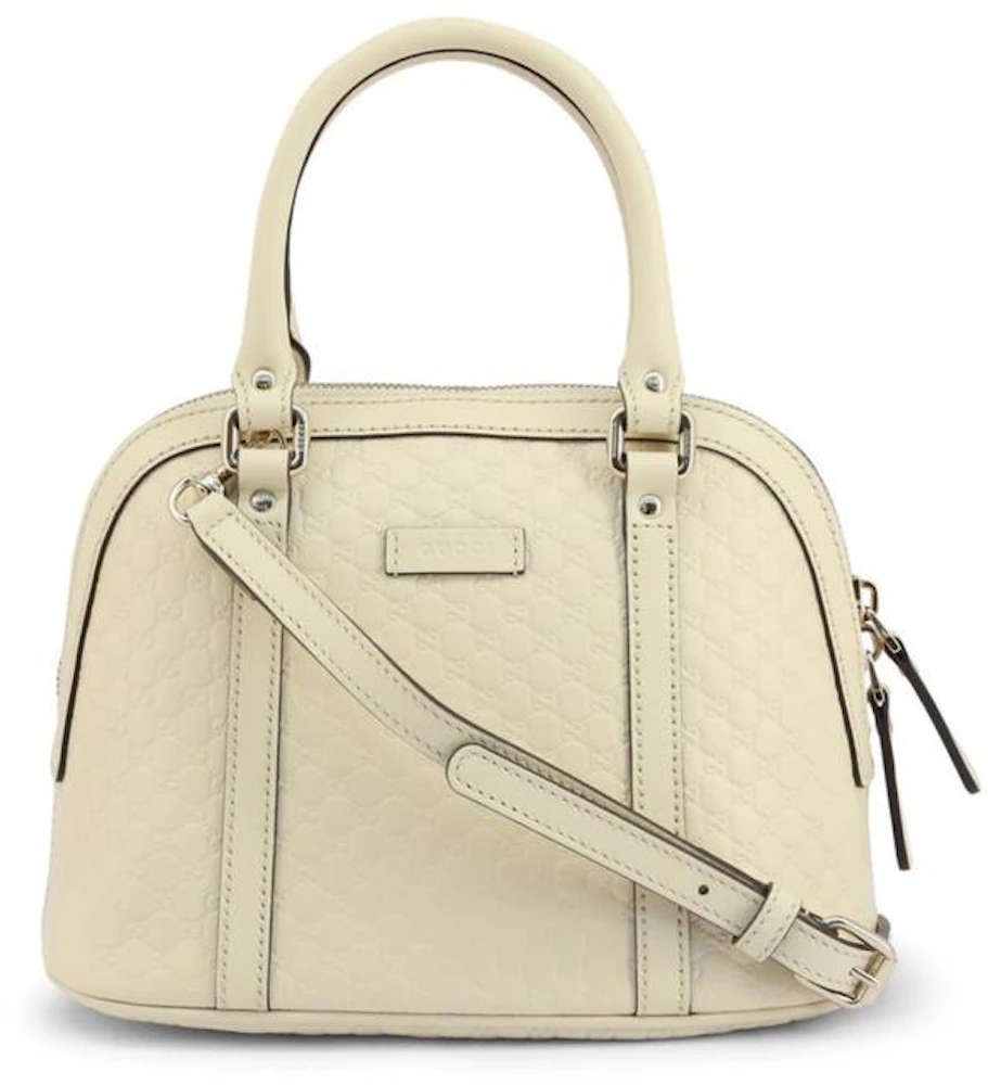 Gucci GG Dome Shoulder Bag Micro Guccissima White in Leather with Gold-tone  - US