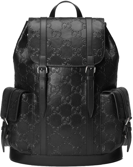 Gucci GG Supreme Backpack in Vinyl & Black Leather *Excellent Condition*