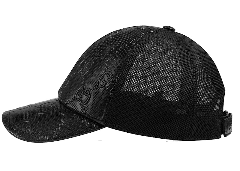 Gucci Gg Embossed Baseball Hat Black