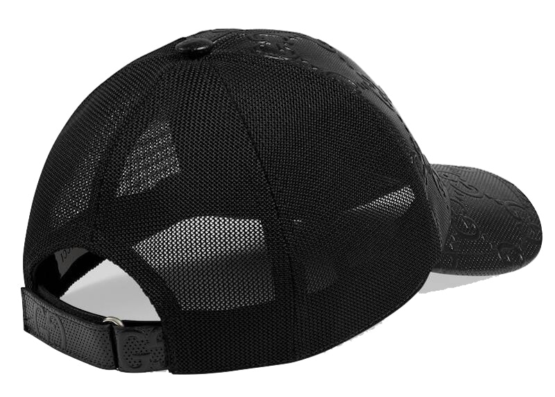 Gucci Gg Embossed Baseball Hat Black