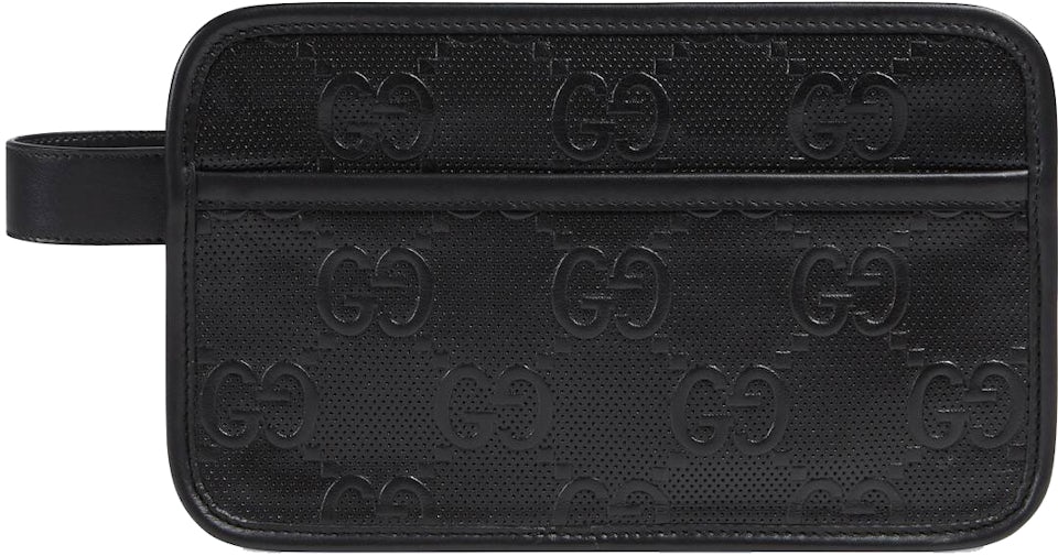Gucci GG Embossed Mini Bag Black in Leather with Silver-tone - US