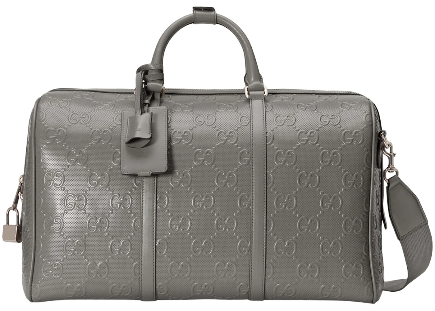 Superficial esférico pesadilla Gucci GG Embossed Duffle Bag Grey in Leather with Silver-tone - ES