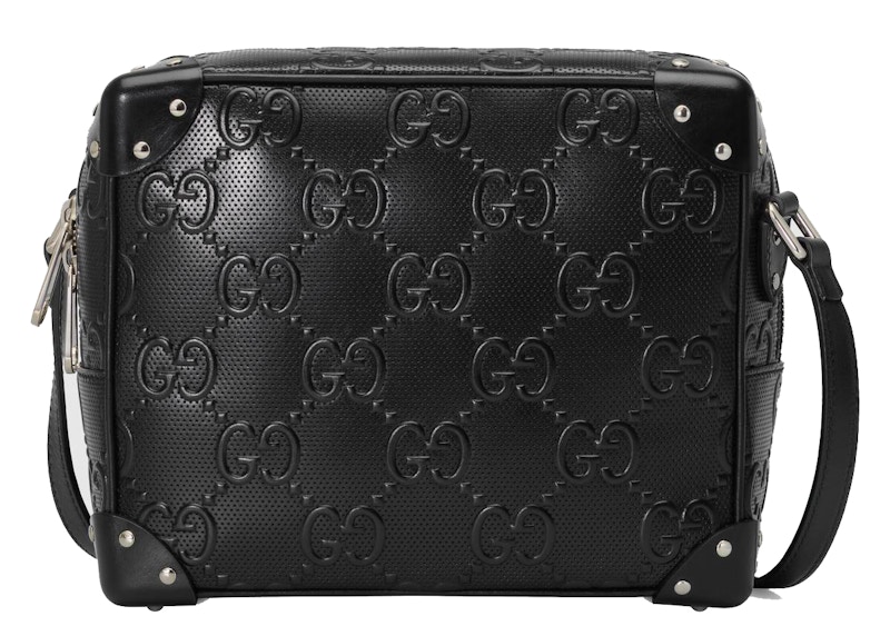 black gucci embossed bag