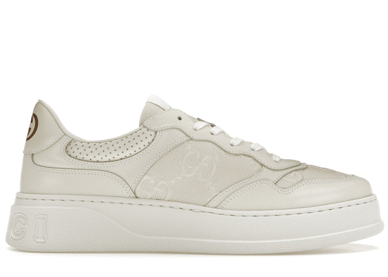 Gucci GG Embossed White Leather