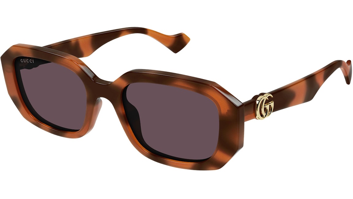Pre-owned Gucci Gg Generation Rectangle Sunglasses Orange/violet (gg1535s-005)