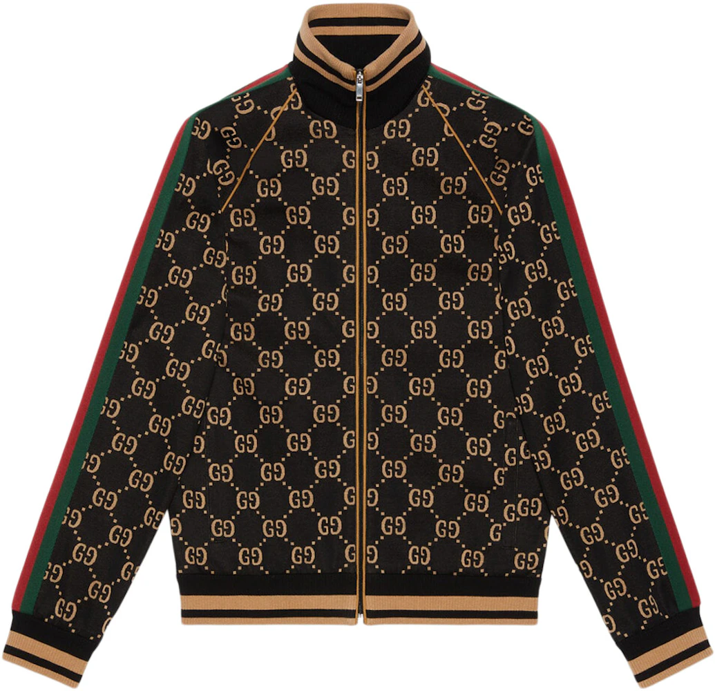 Gucci GG Gersey Cotton Jacket Black/Camel/Green/Red Men's - FW22 - US