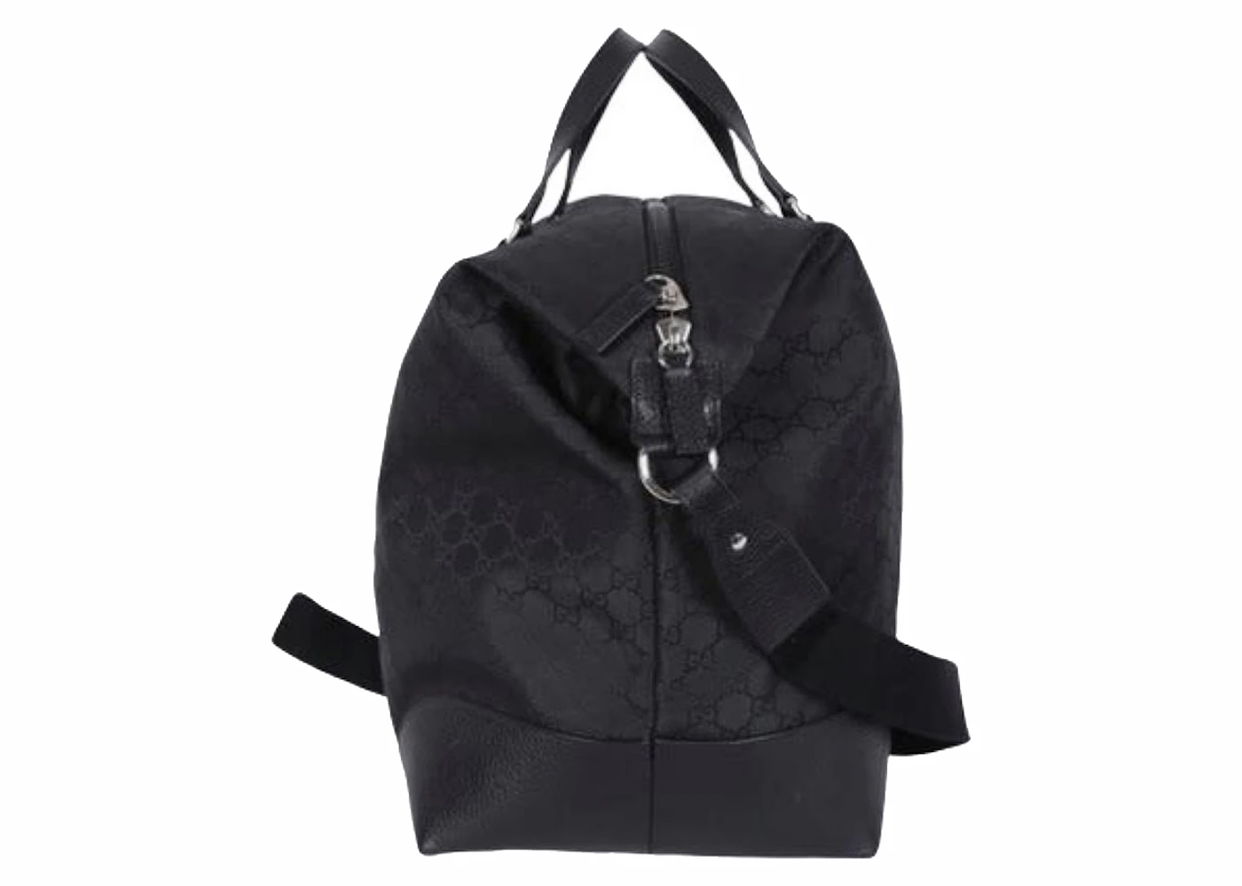 Gucci GG Guccissima Duffle Bag Large Black in Nylon with Silver-tone - US