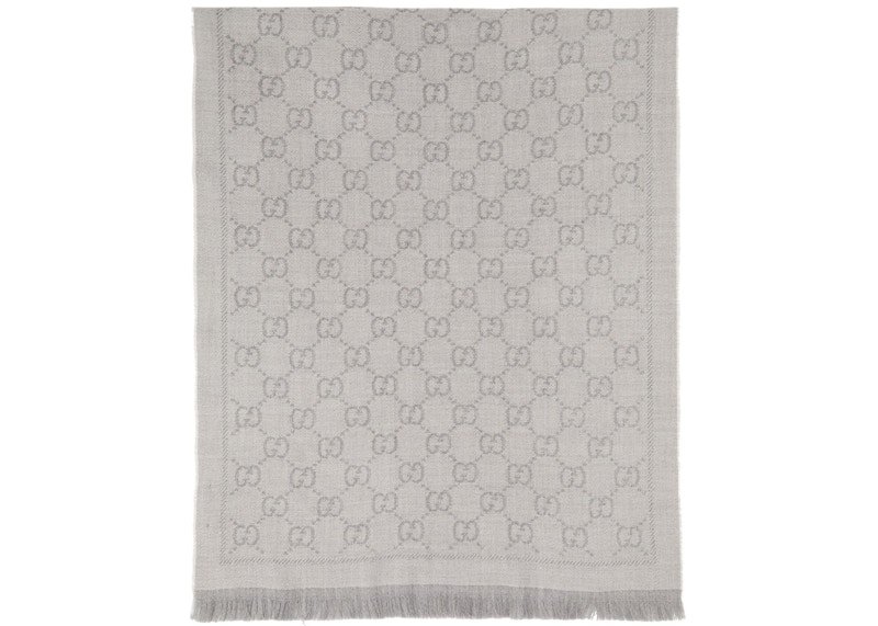 gucci jacquard scarf grey