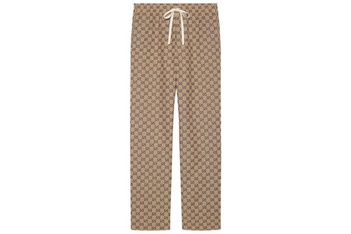 Pre-owned Gucci Gg Jacquard Canvas Track Pant Camel