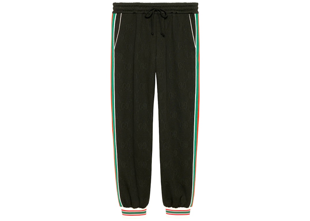 Pre-owned Gucci Gg Jacquard Jersey Jogging Pant Black