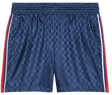Gucci GG Jacquard Nylon Swim Shorts Blue - CN