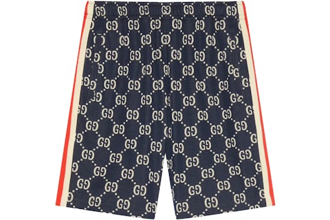 Gucci GG Jacquard Shorts Blue/Ivory Men's US - Main Image