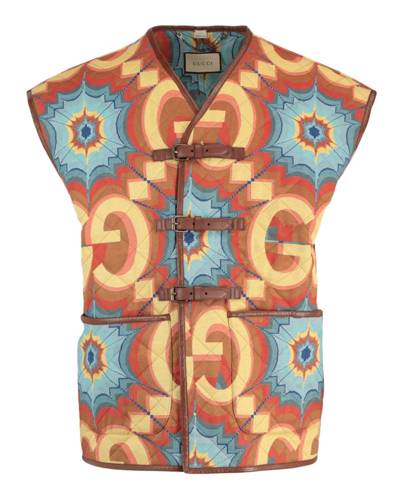 Pre-owned Gucci Men's  Gg Kaleidoscope Quilted Vest