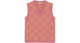 Gucci GG Knitted Wool Vest Pink/Yellow