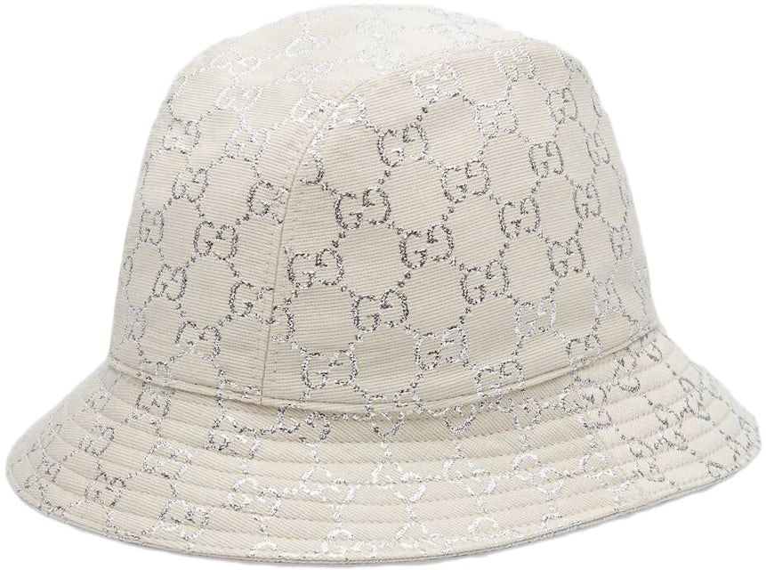 Gucci GG Lame Bucket Hat White/Silver