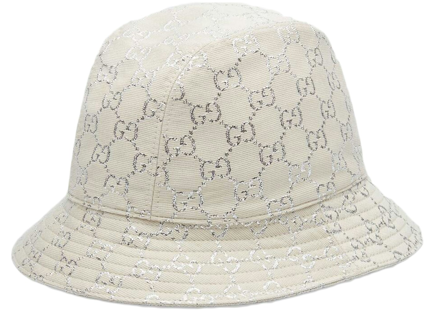 Gucci Gg Lame Bucket Hat White Silver In Lame Gucci Gg Lame Bucket Hat White Silver In Lame