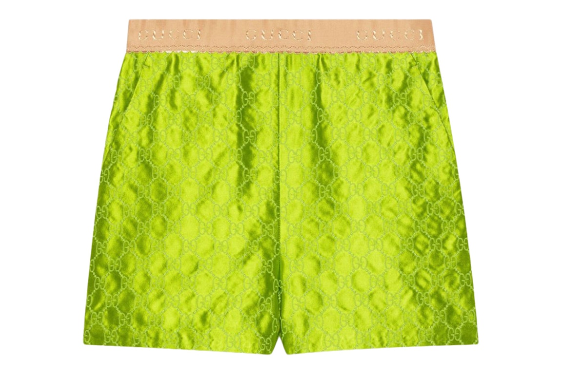 Pre-owned Gucci Gg Logo Shorts Green