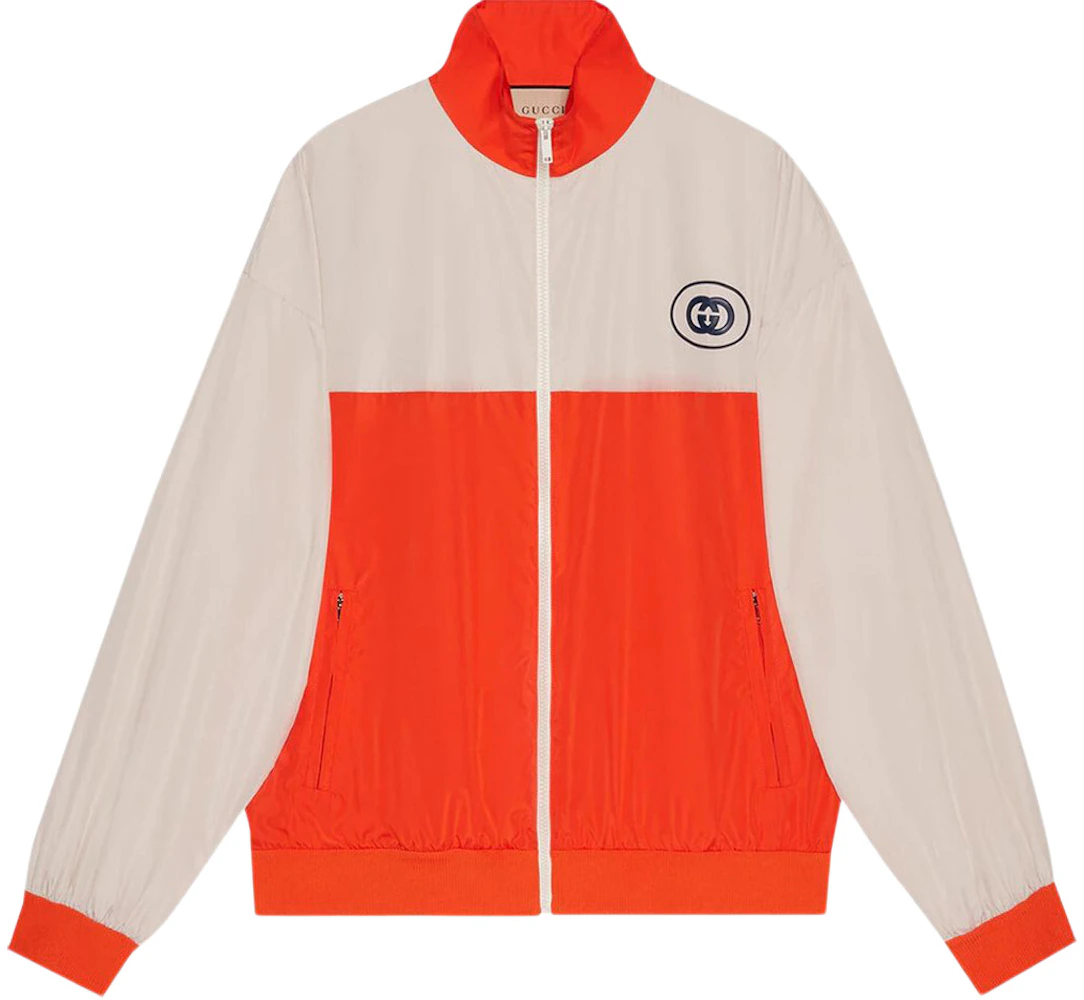 Gucci GG Logo Track Jacket Orange Ivory Men's - GB
