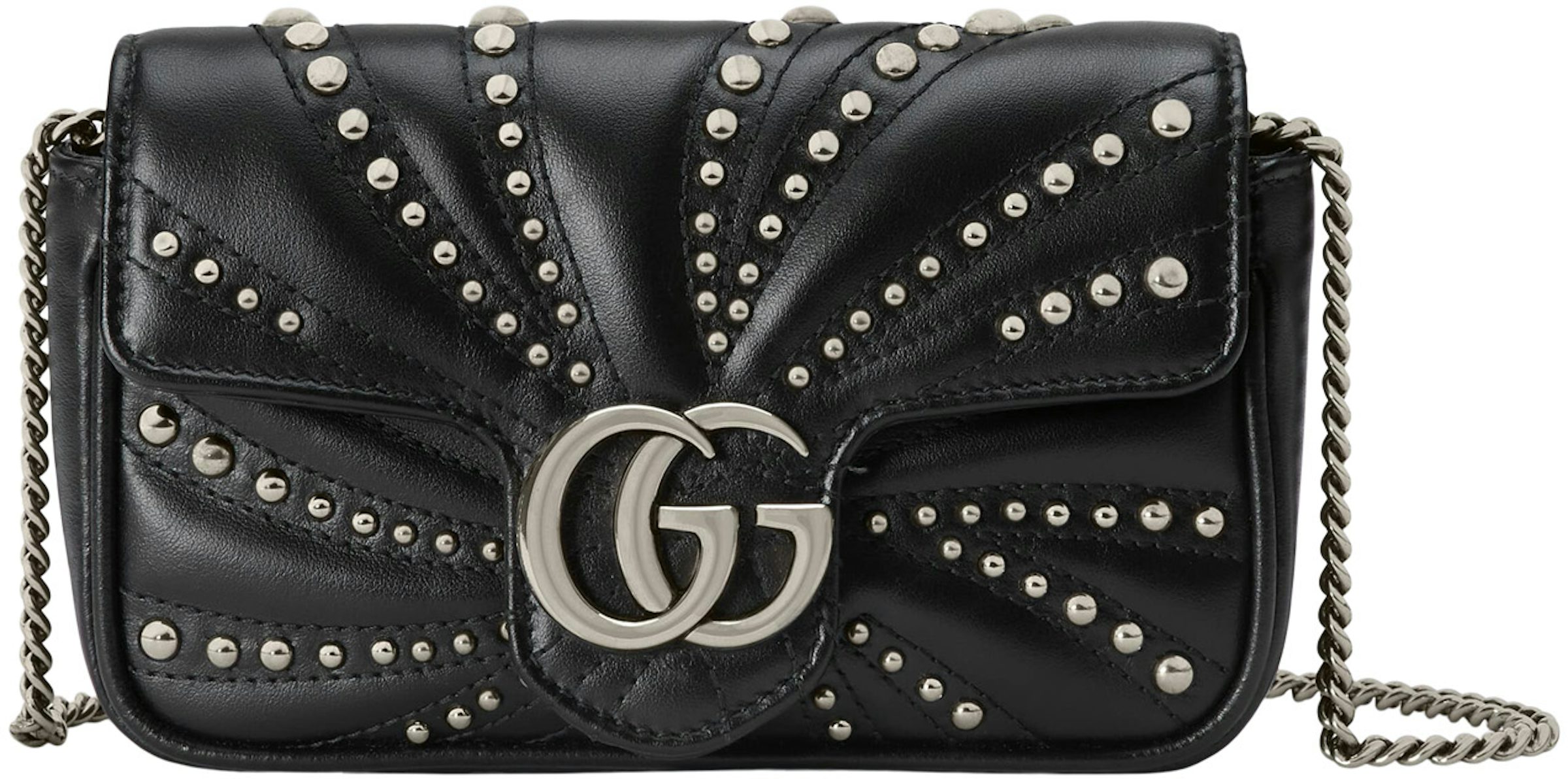 Gucci Black/Red Matelassé Leather Mini Marmont Top Handle Bag Gucci