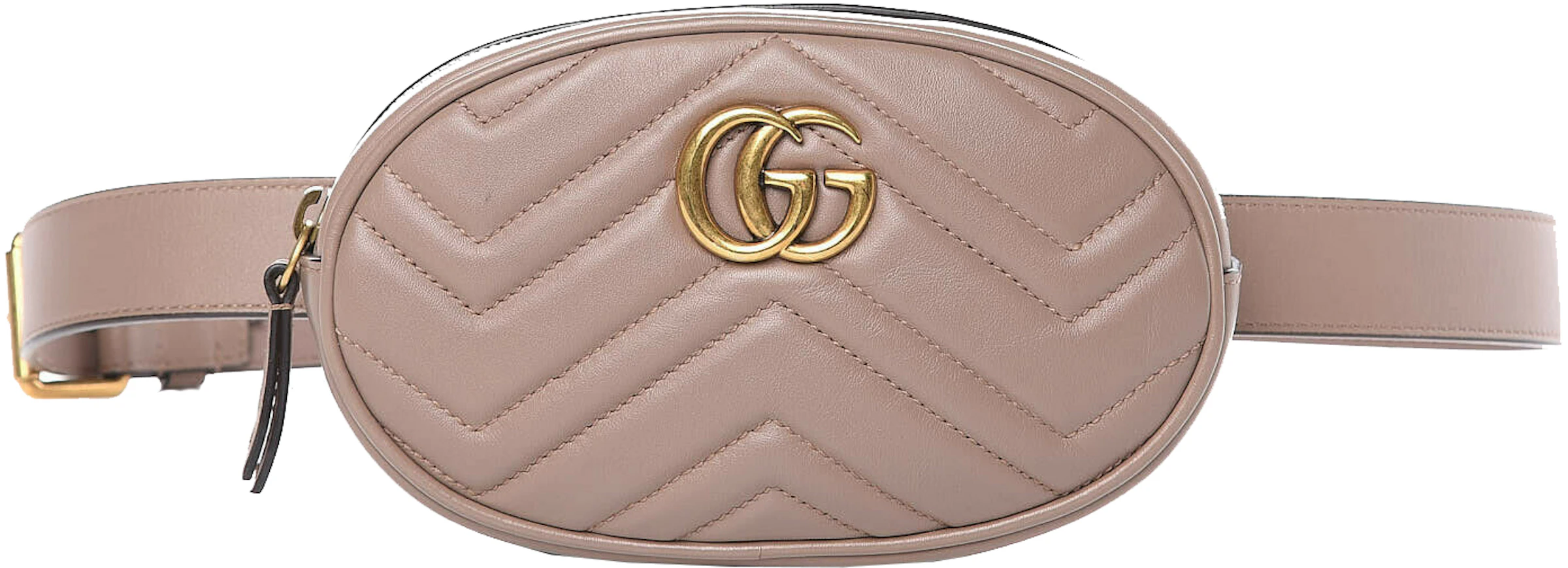 Gucci GG Marmont Belt Bag Matelasse Leather Taupe/Rose in Leather with  Gold-tone - US