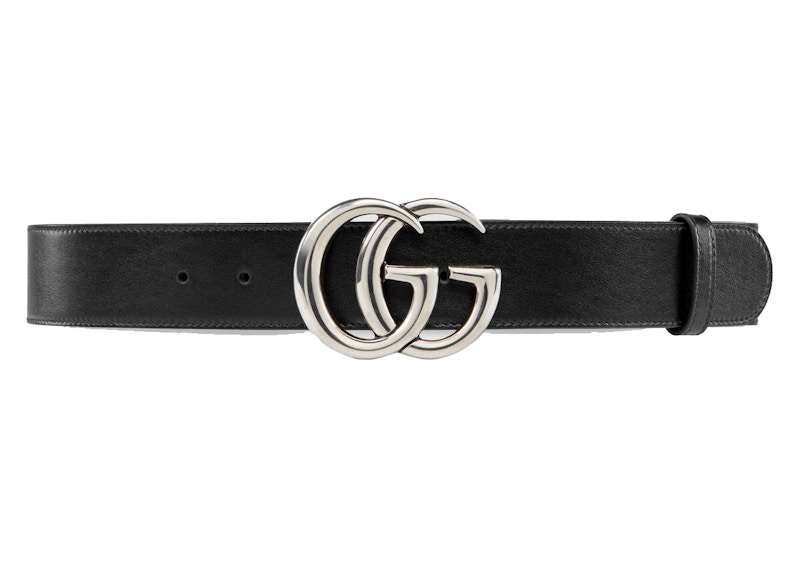 Gucci GG Marmont Belt Palladium-toned Buckle 1.5 Width Black