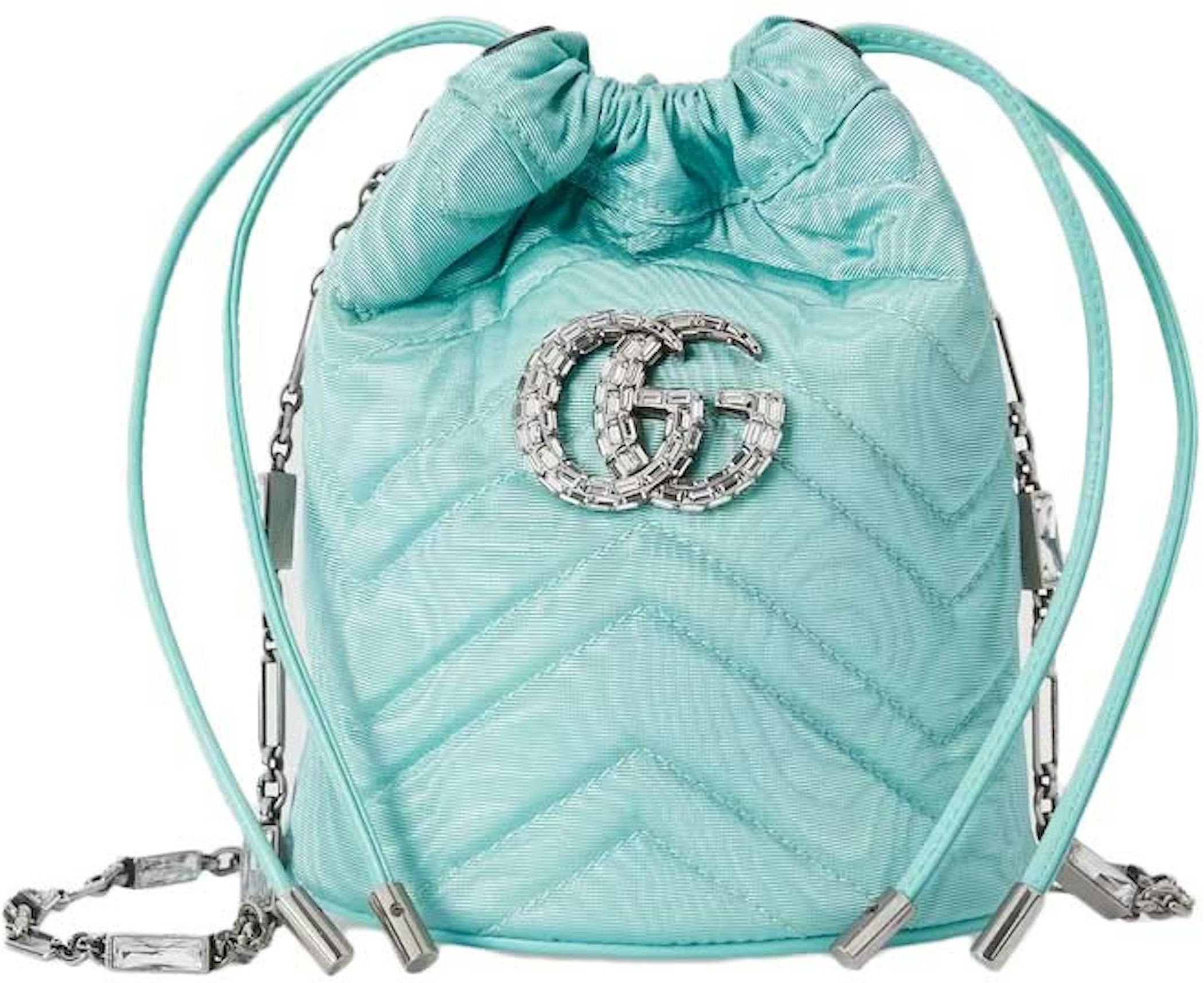 Gucci GG Marmont Matelasse Super Mini Bag Pastel Blue in Leather with  Silver-tone - US