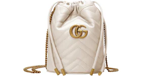 Gucci GG Marmont Bucket Bag Mini Matelasse White