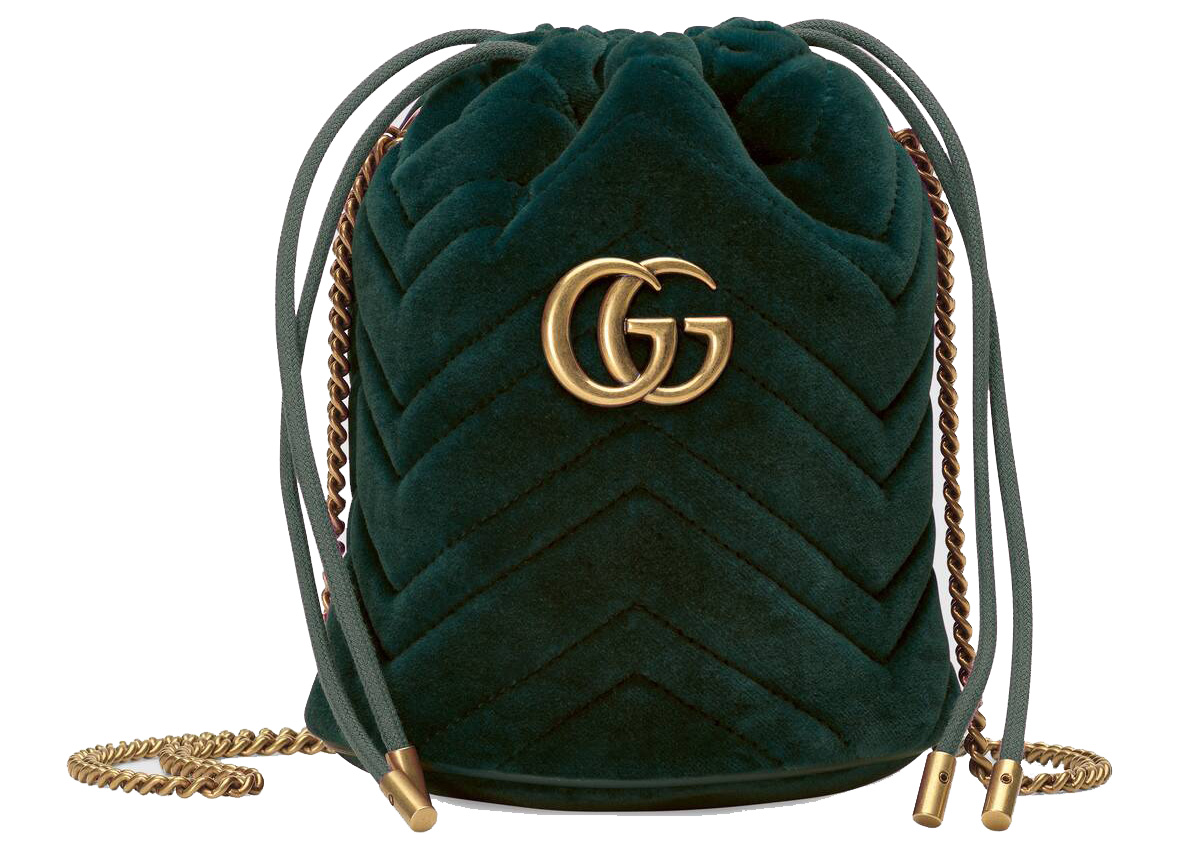 Gucci GG Marmont Bucket Bag Velvet Mini 