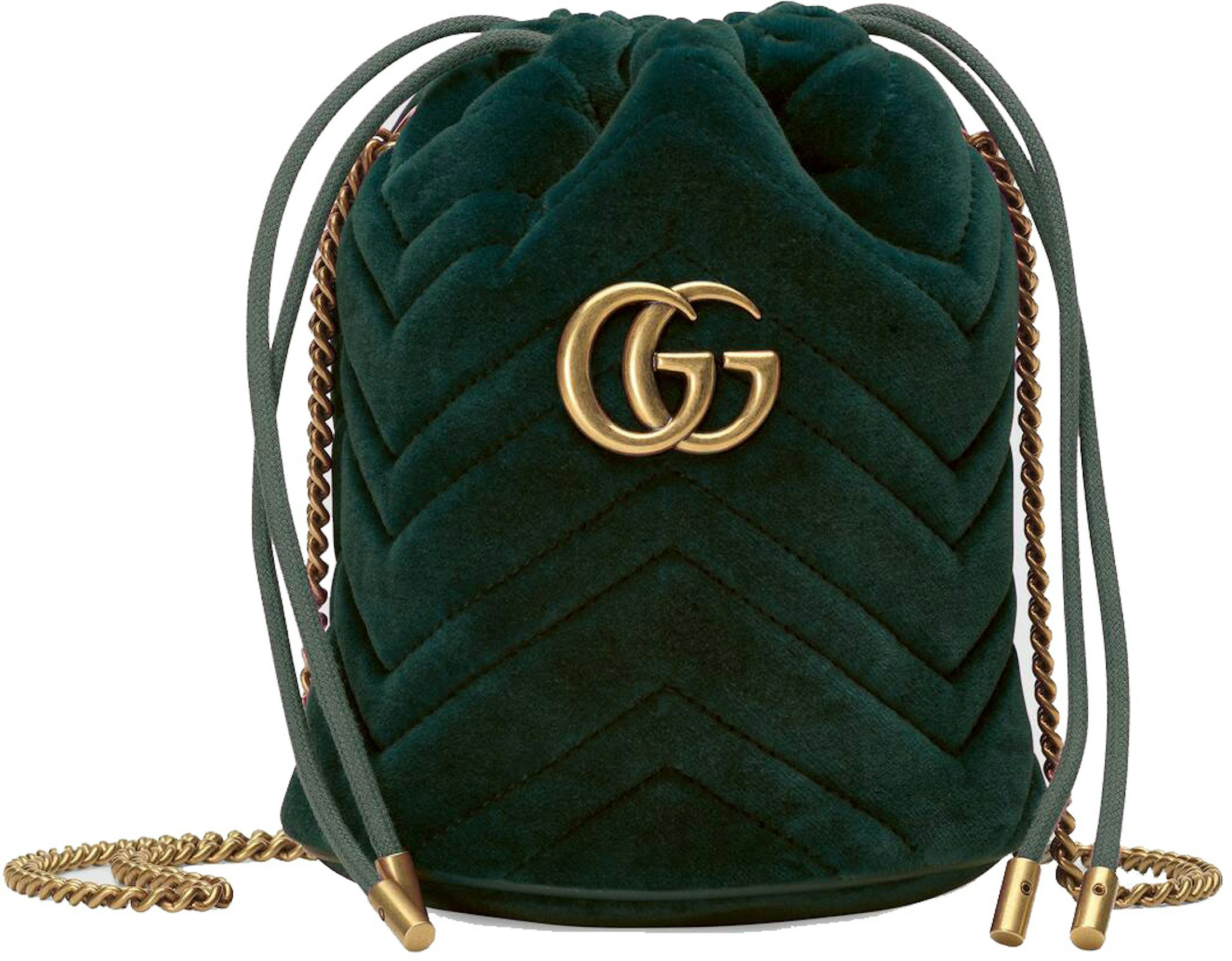 Black Leather GG Marmont Mini Bucket Bag