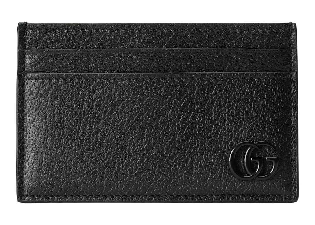 Pre-owned Gucci Gg Marmont Card Case Black-tone Black