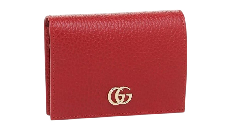 Gucci GG Marmont Card Case Wallet Red