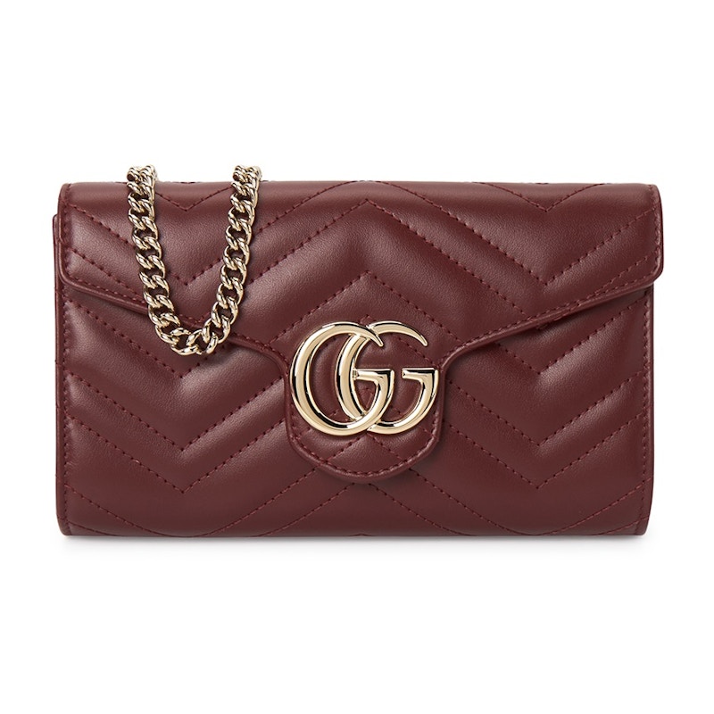Gucci GG Marmont Chain Shoulder Bag Red